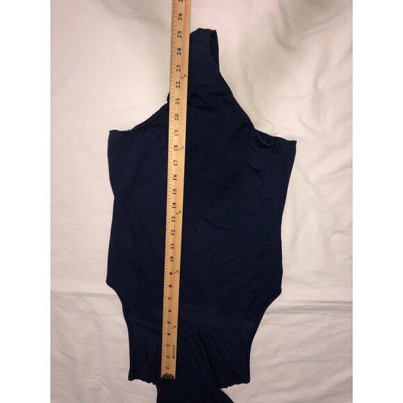 Giaim Hooded Mesh Bodysuit Navy Blue S XS Sleeveless Active Workout Sheer Cool - Picture 9 of 10